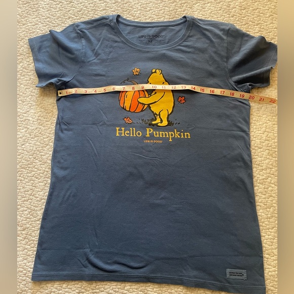 Life Is Good women’s M size tshirt. Winnie the Pooh, hello there, color blue. - Picture 3 of 5